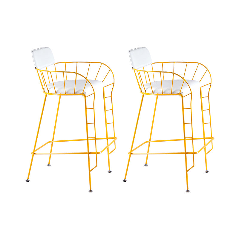 Contemporary 39" Height Backrest Counter Stool with Leather Cushion