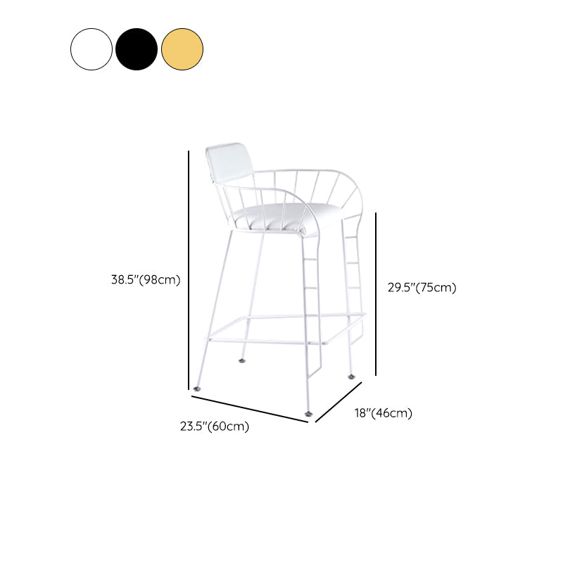 Contemporary 39" Height Backrest Counter Stool with Leather Cushion