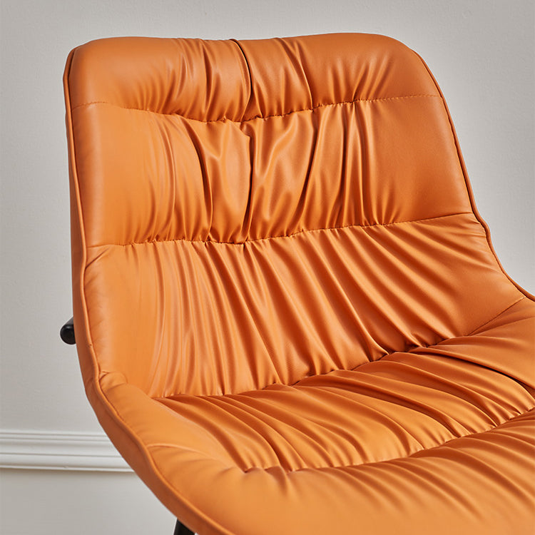 Contemporary PU Upholstery Low Back Bar Stools with Metal Legs