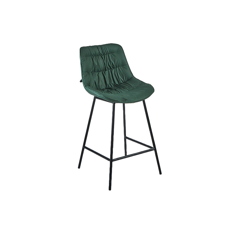 Contemporary PU Upholstery Low Back Bar Stools with Metal Legs