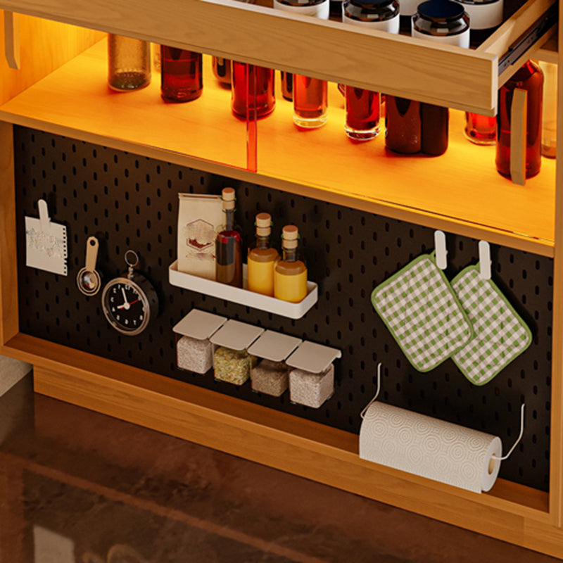 Black Stone Free Form Kitchen Island Table with Pine Wood Base