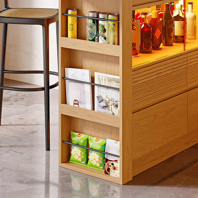 Black Stone Free Form Kitchen Island Table with Pine Wood Base