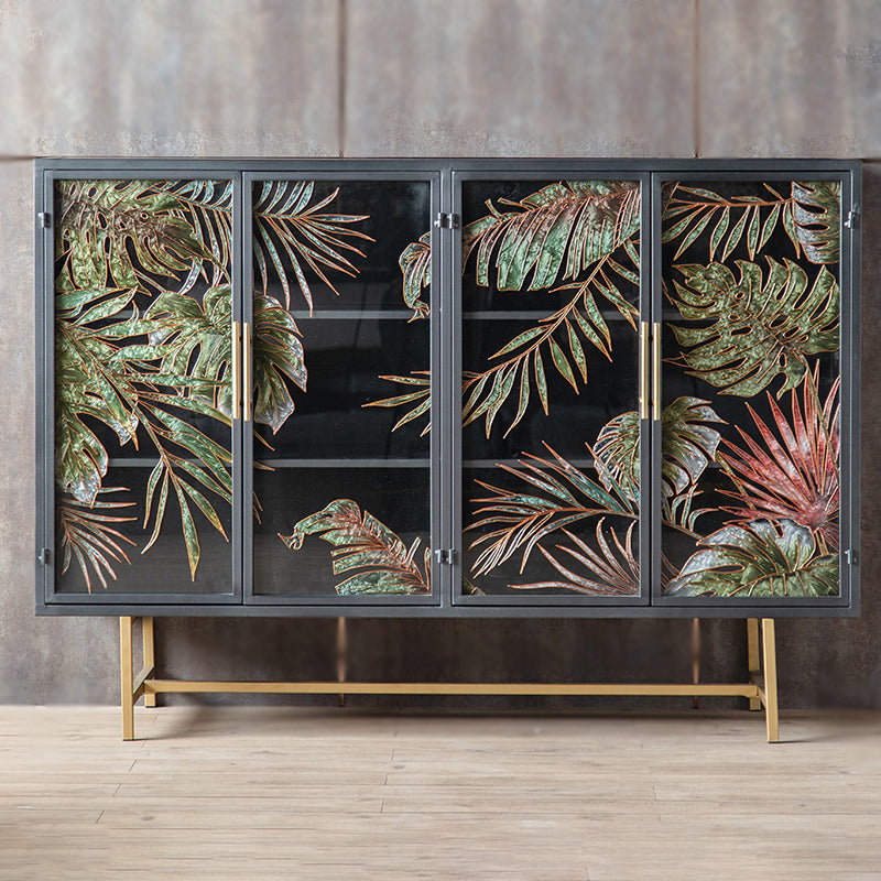 Traditional Wooden China Cabinet Glass Doors Display Stand with Doors