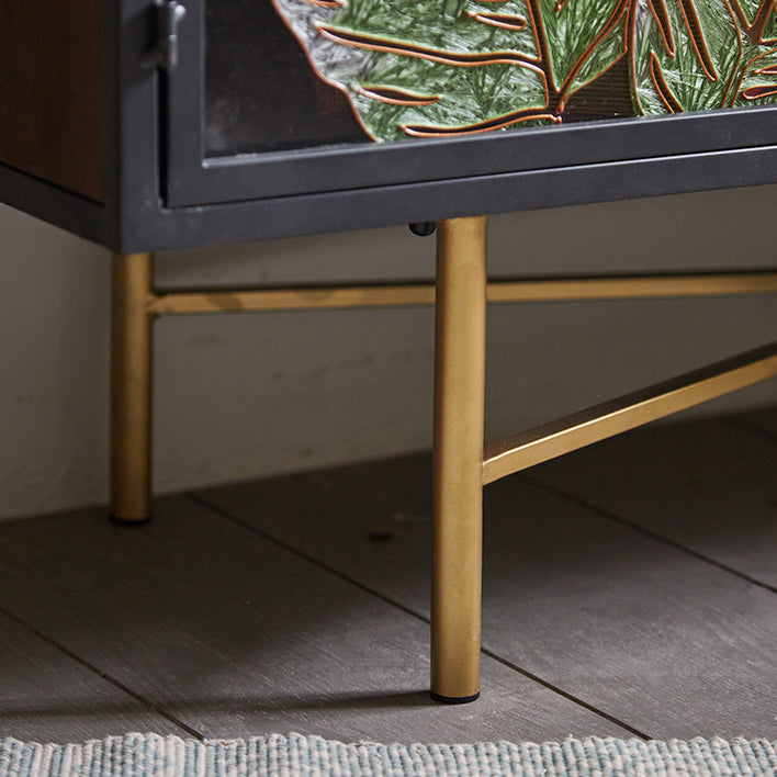 Traditional Wooden China Cabinet Glass Doors Display Stand with Doors