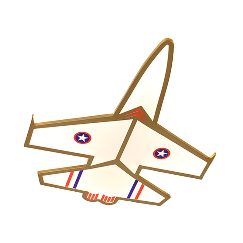 Gold Jet Thin Flush Montato Soffitto Light Kid Acrilico LED Flushmount Lighting per Camera Da Letto, Caldo / White Light