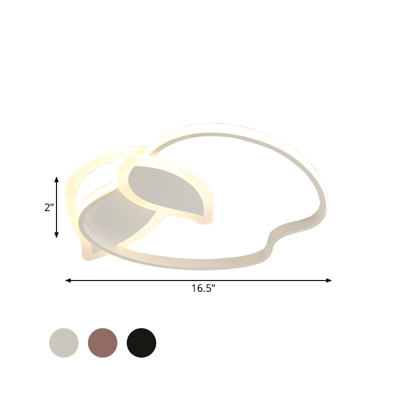 Children Room LED Flush Mount Kids Pink/White/Black Ceiling Lighting with Apple Aluminum Frame