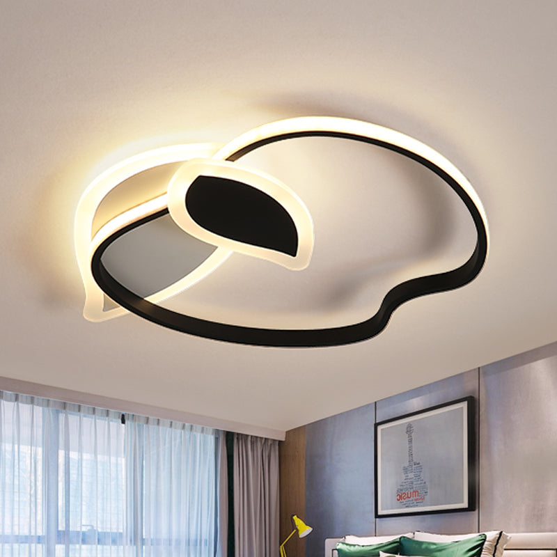 Children Room LED Flush Mount Kids Pink/White/Black Ceiling Lighting with Apple Aluminum Frame