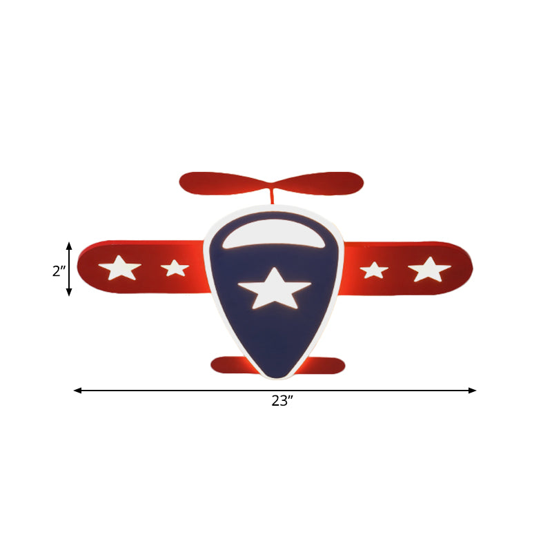 Luminaire de plafond en acrylique Extra fin pour avion, luminaire à LED rouge de dessin animé en rouge, lumière chaude/blanche