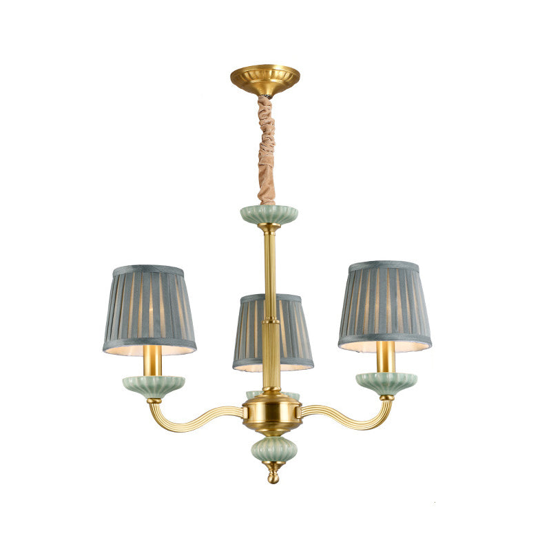 Lampadella in tessuto a 3/6 tradizioni lampadario Accampamento tradizionale in ottone in ottone per la camera da letto con il braccio sinuoso