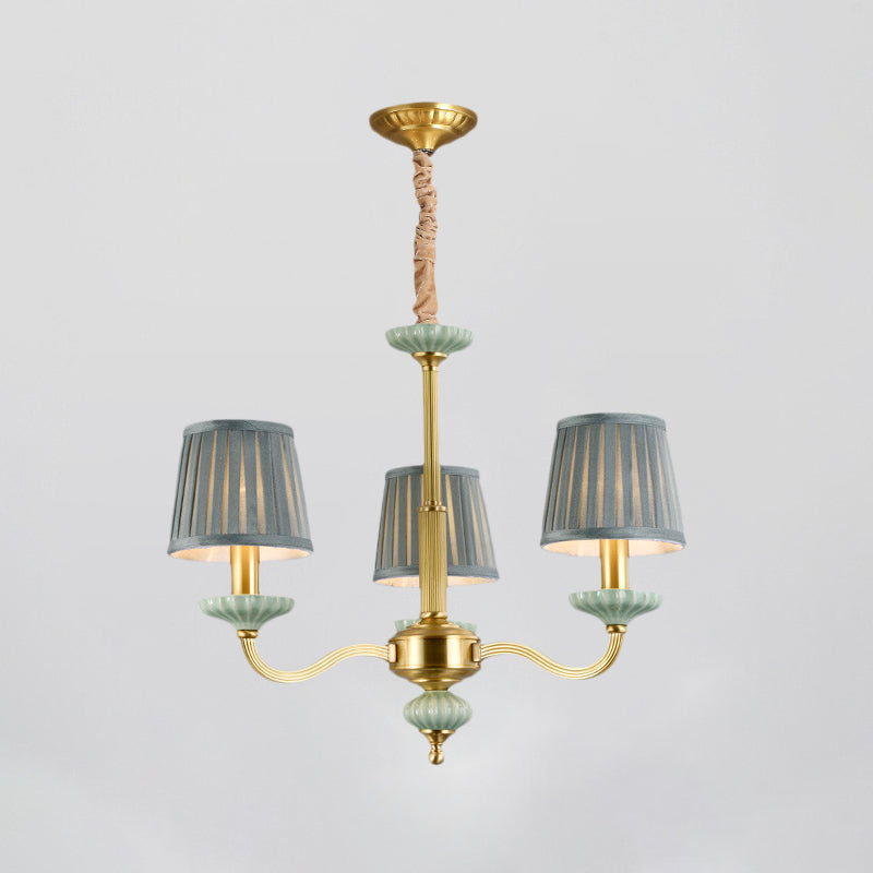 Lampadella in tessuto a 3/6 tradizioni lampadario Accampamento tradizionale in ottone in ottone per la camera da letto con il braccio sinuoso