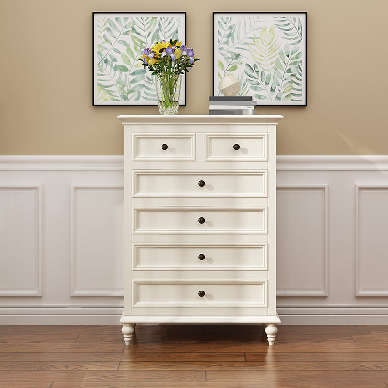 Scandinavian White Wooden Storage Chest Drawers Included for Home
