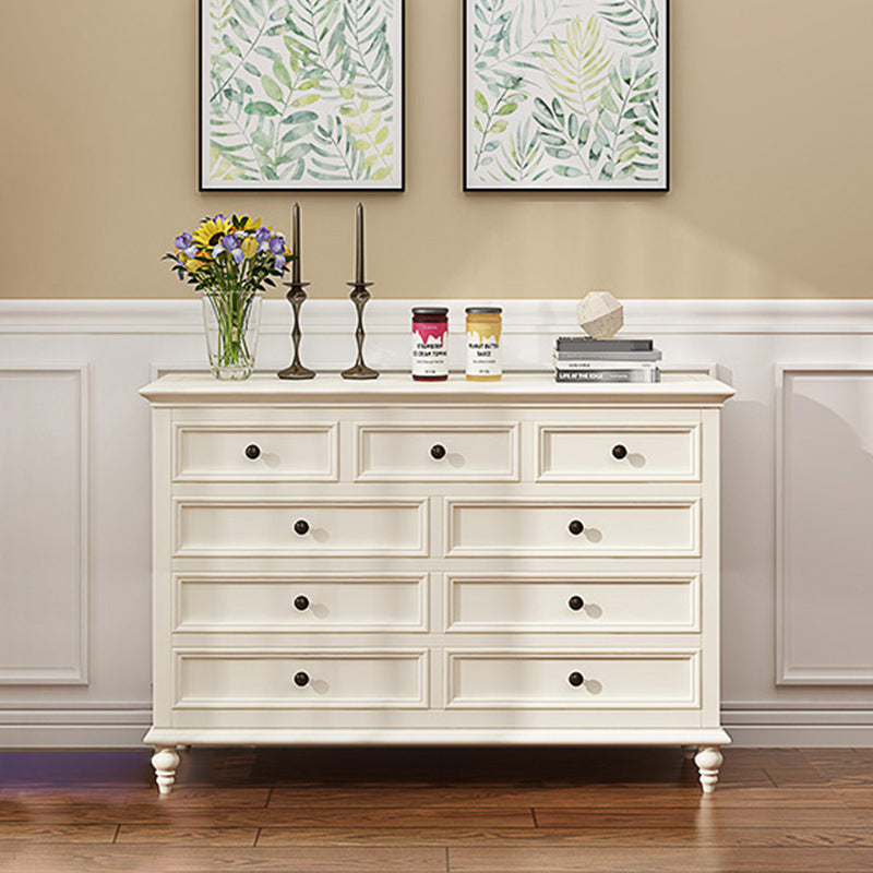 Scandinavian White Wooden Storage Chest Drawers Included for Home