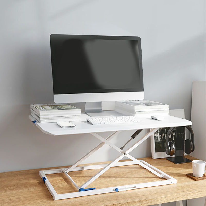 Contemporary Rectangular Shaped Standing Desk Converter Black/White for Office