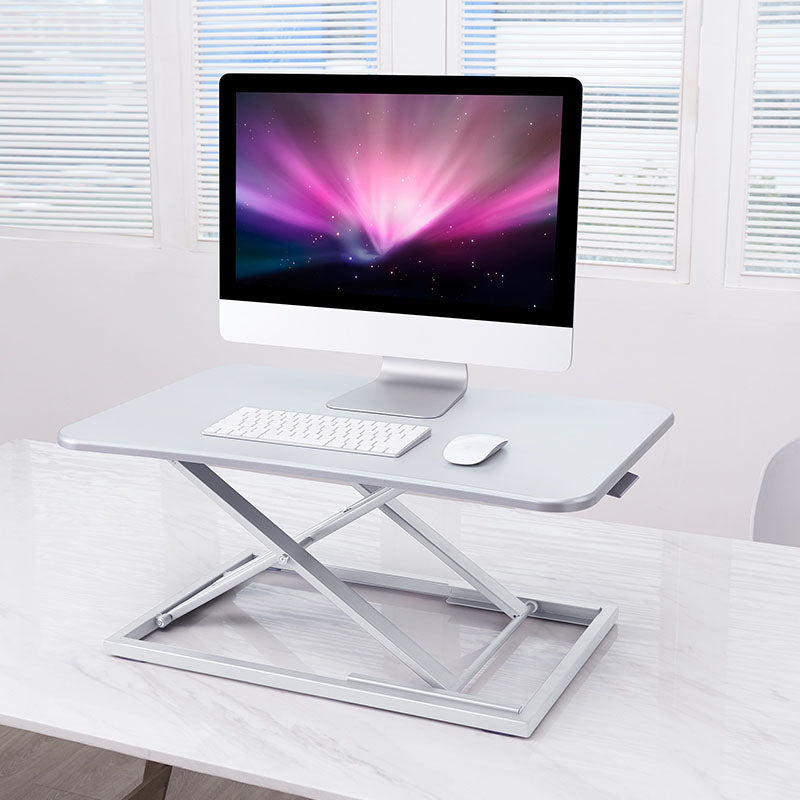 Wooden Folding Standing Office Desk Converter Rectangular Shaped in Black/White/Silver