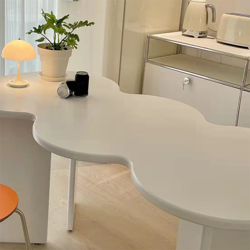 Irregular Shaped Office Laptop Table Wood Writing Desk with 4 Legs