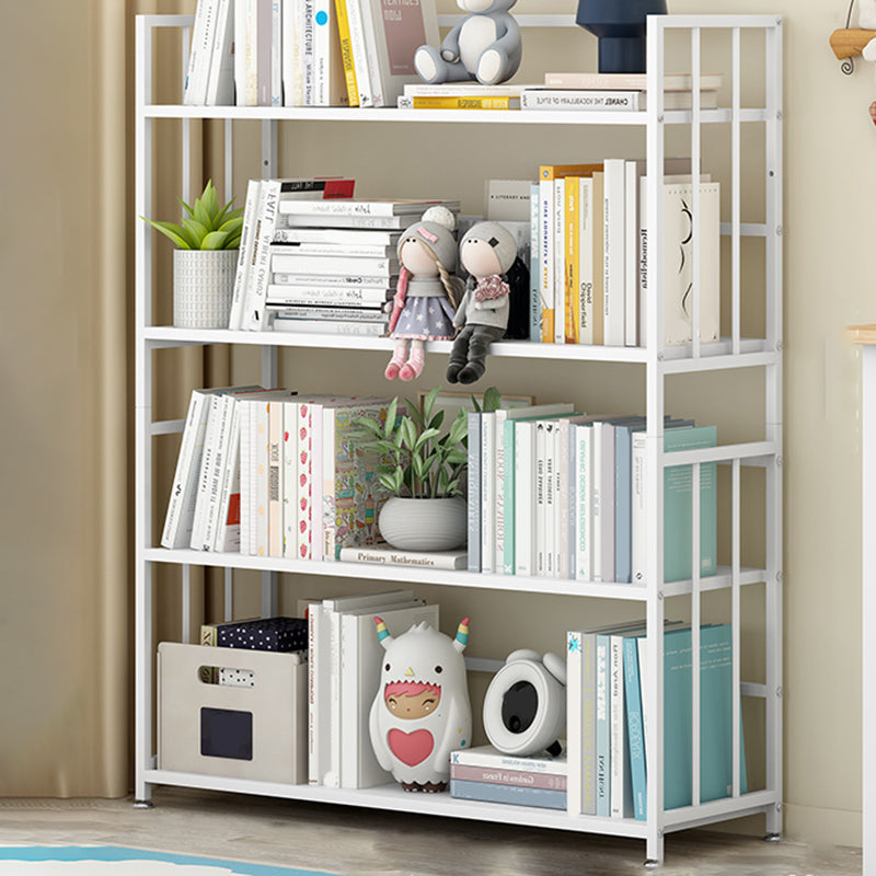 Closed Back Standard Bookshelf Modern Metal Rectangle Shelves Bookcase