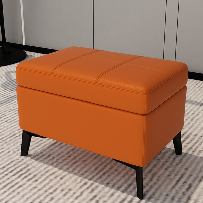 Rectangle Storage Ottomans Contemporary Leather Storage Ottomans with Legs