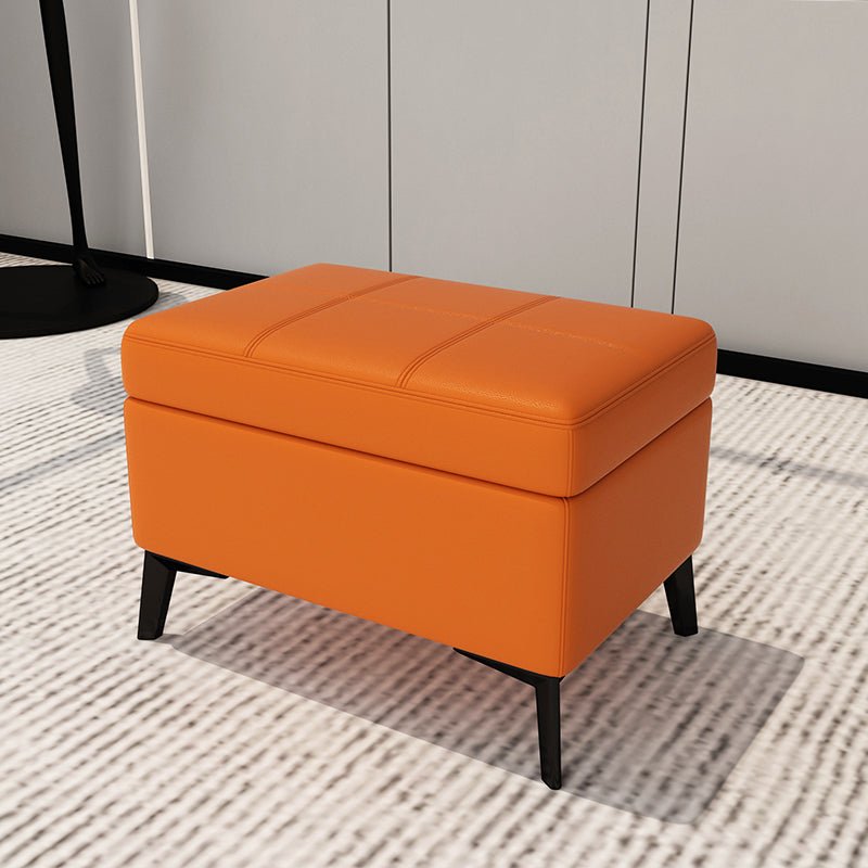 Rectangle Storage Ottomans Contemporary Leather Storage Ottomans with Legs