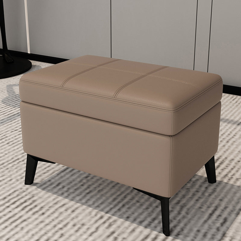 Rectangle Storage Ottomans Contemporary Leather Storage Ottomans with Legs