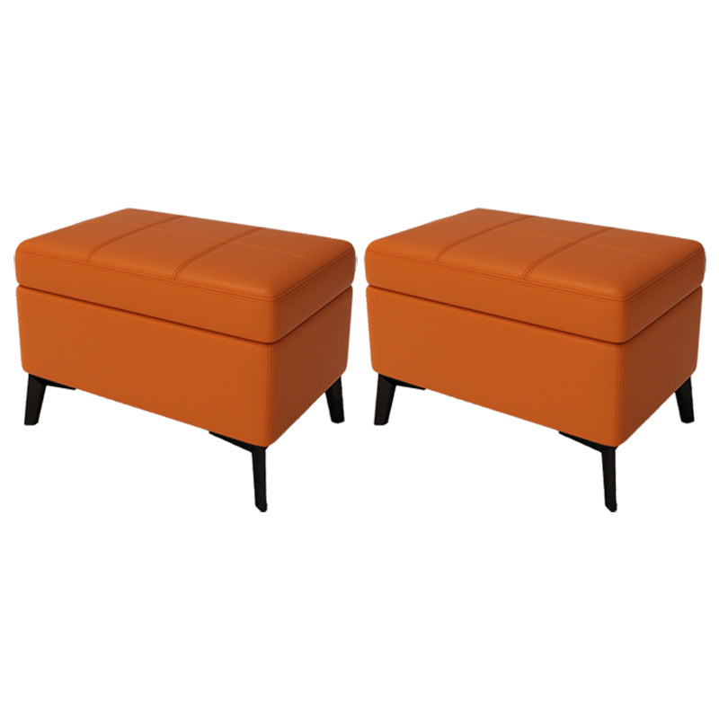 Rectangle Storage Ottomans Contemporary Leather Storage Ottomans with Legs