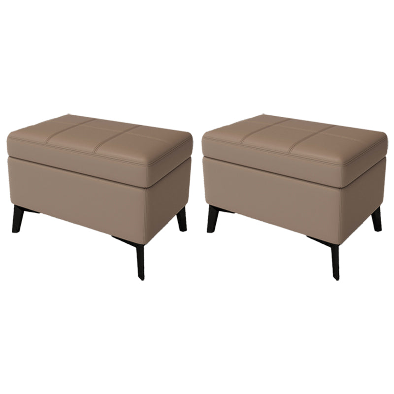 Rectangle Storage Ottomans Contemporary Leather Storage Ottomans with Legs