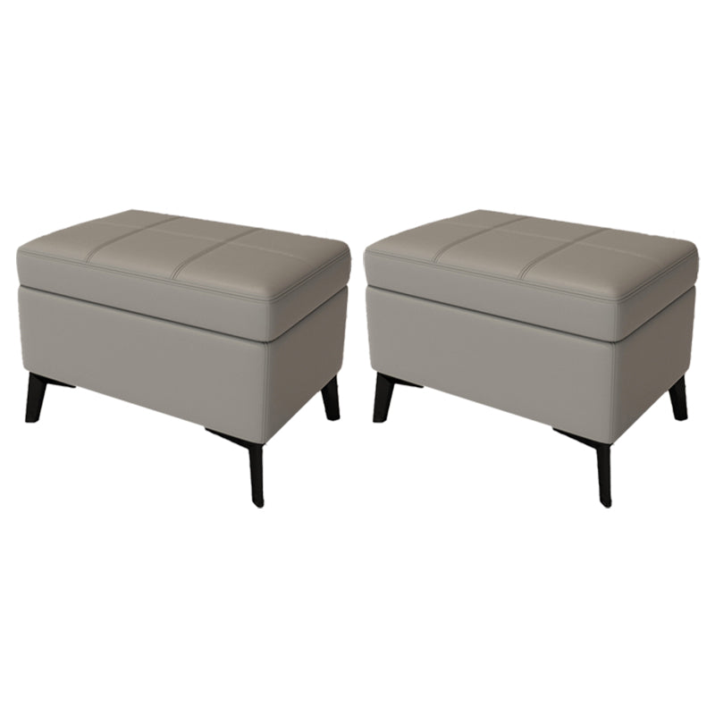 Rectangle Storage Ottomans Contemporary Leather Storage Ottomans with Legs