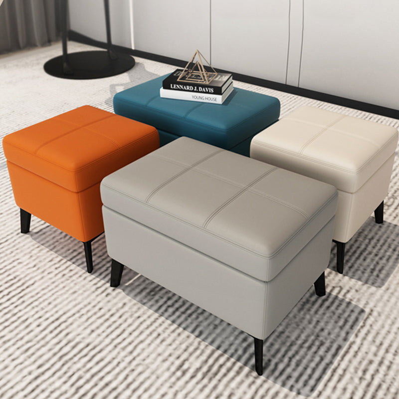 Rectangle Storage Ottomans Contemporary Leather Storage Ottomans with Legs