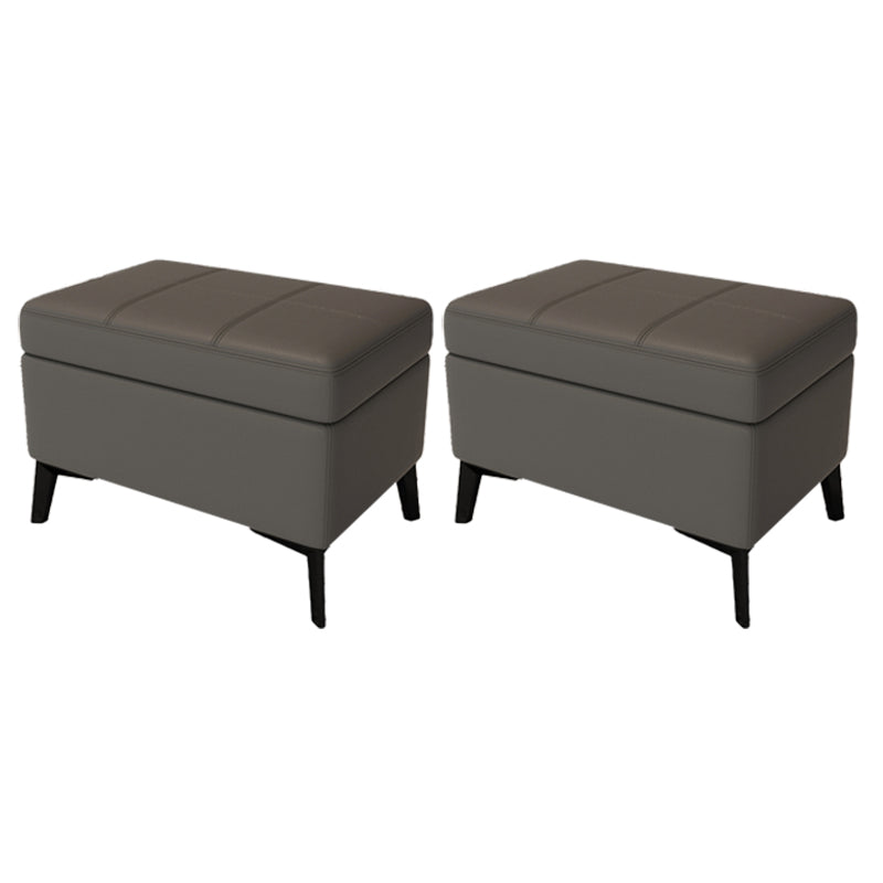 Rectangle Storage Ottomans Contemporary Leather Storage Ottomans with Legs