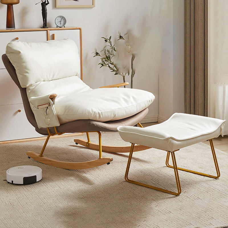 Glam Rocker Chair Antique Finish Rocking Chair with Seat Cushion