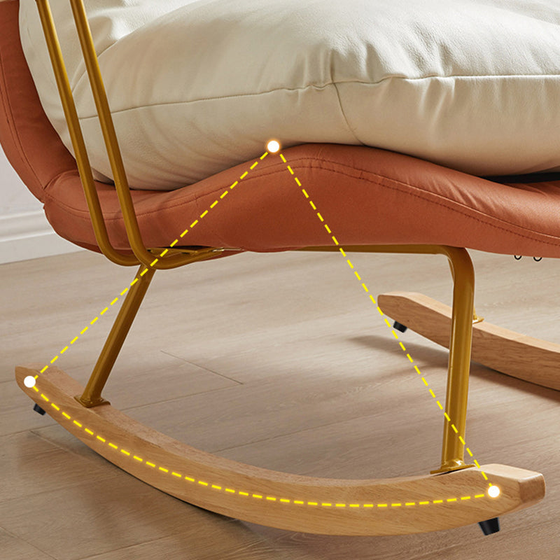 Glam Rocker Chair Antique Finish Rocking Chair with Seat Cushion