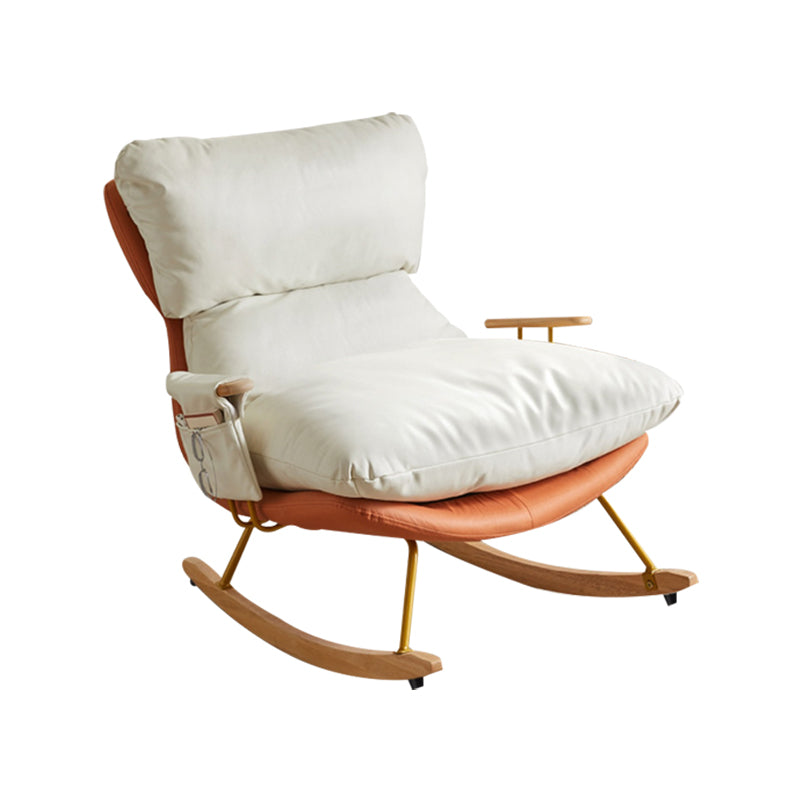 Glam Rocker Chair Antique Finish Rocking Chair with Seat Cushion