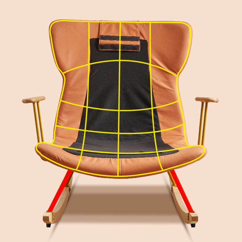 Glam Rocker Chair Antique Finish Rocking Chair with Seat Cushion