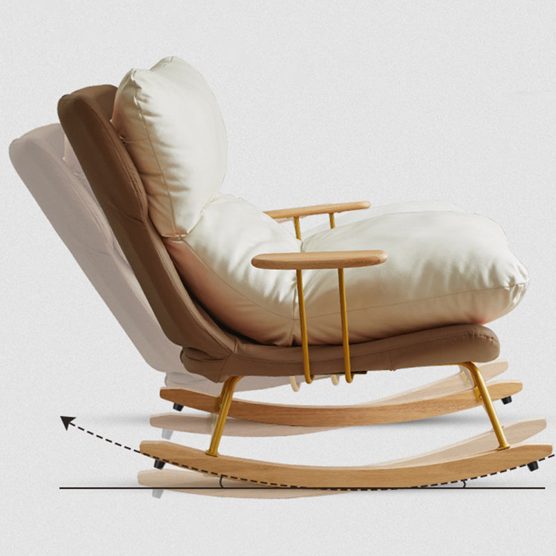 Glam Rocker Chair Antique Finish Rocking Chair with Seat Cushion