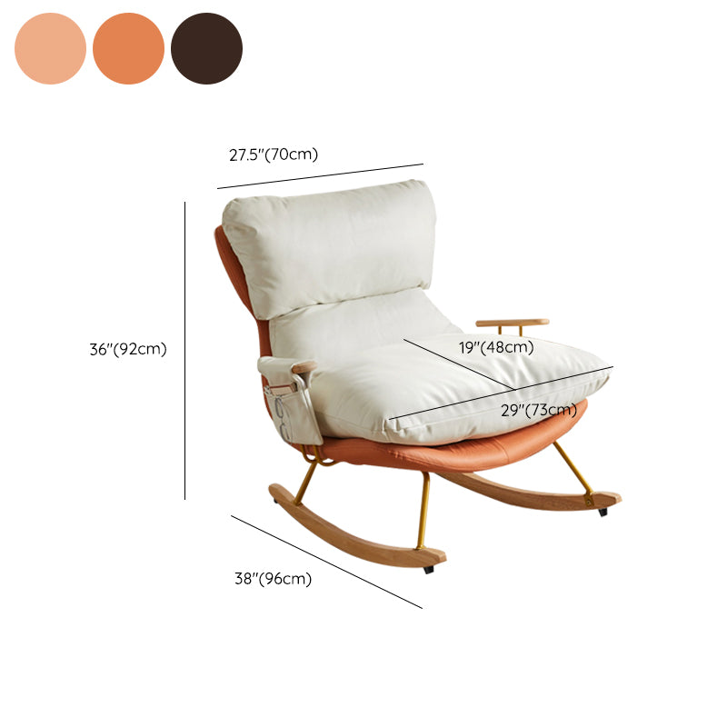 Glam Rocker Chair Antique Finish Rocking Chair with Seat Cushion