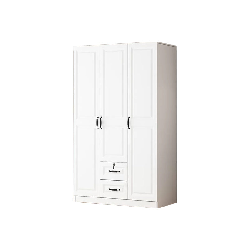 Hinged Wardrobe Cabinet White Wardrobe Armoire with Shelves for Home