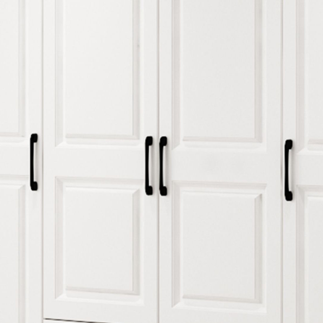 Hinged Wardrobe Cabinet White Wardrobe Armoire with Shelves for Home
