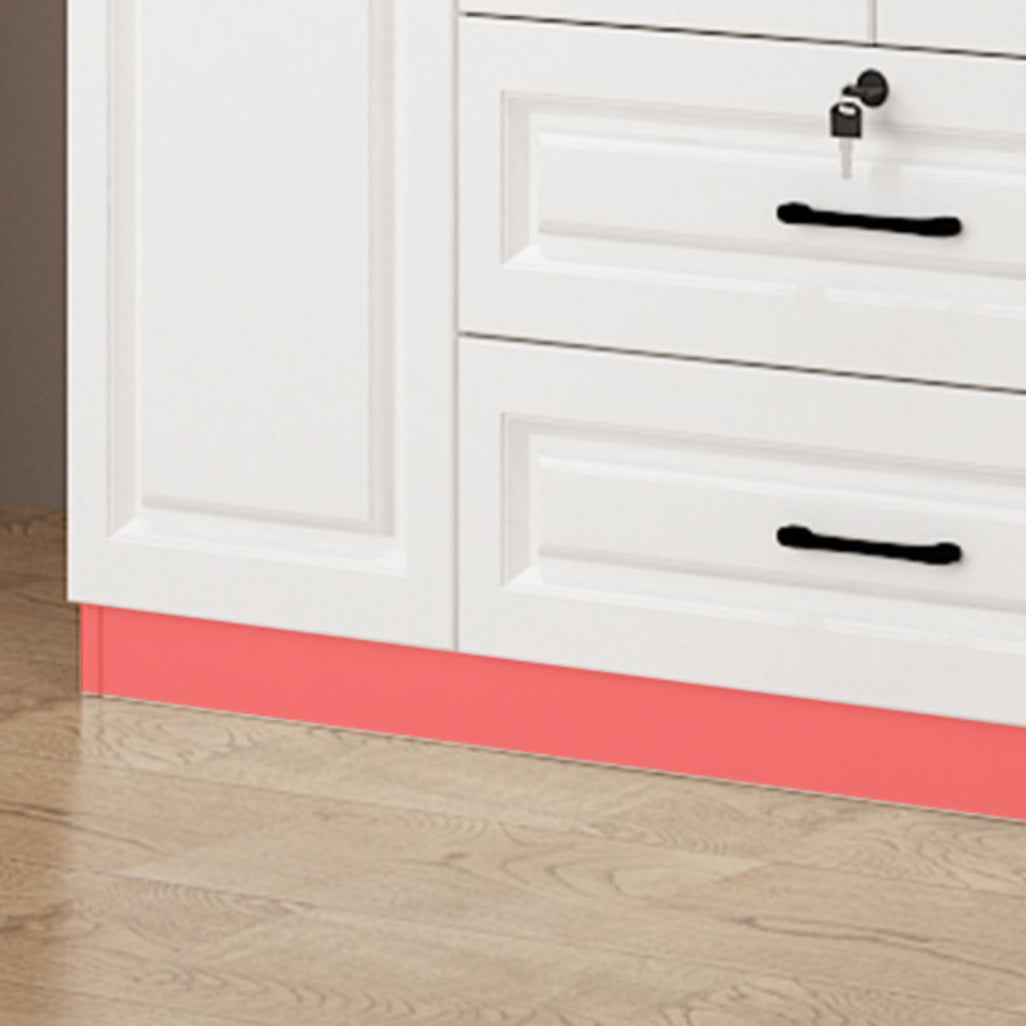 Hinged Wardrobe Cabinet White Wardrobe Armoire with Shelves for Home