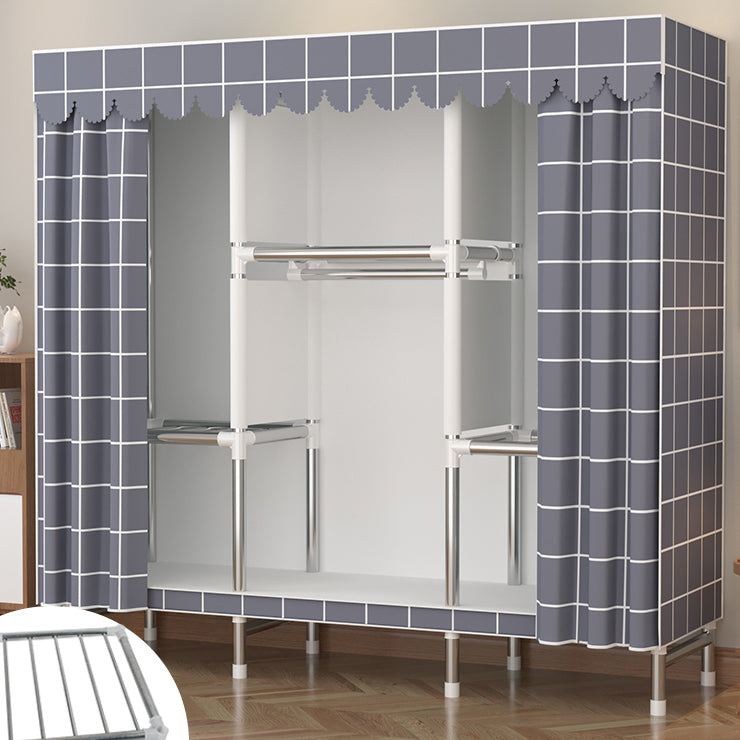 Metal Wardrobe Cabinet Modern Wardrobe Armoire with Shelves and Legs