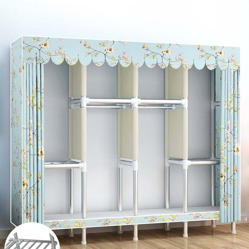 Metal Wardrobe Cabinet Modern Wardrobe Armoire with Shelves and Legs