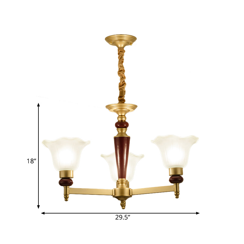 Lampadario in vetro glassati leggera stile rustico 3/6/8 luci soggiorno sospensione in oro
