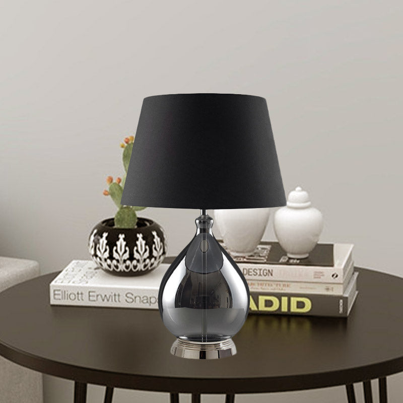 1 lichte nachtverlichting rustieke trommelstoftafel licht in wit/koffie/grijs met traanvoetstuk voor slaapkamer