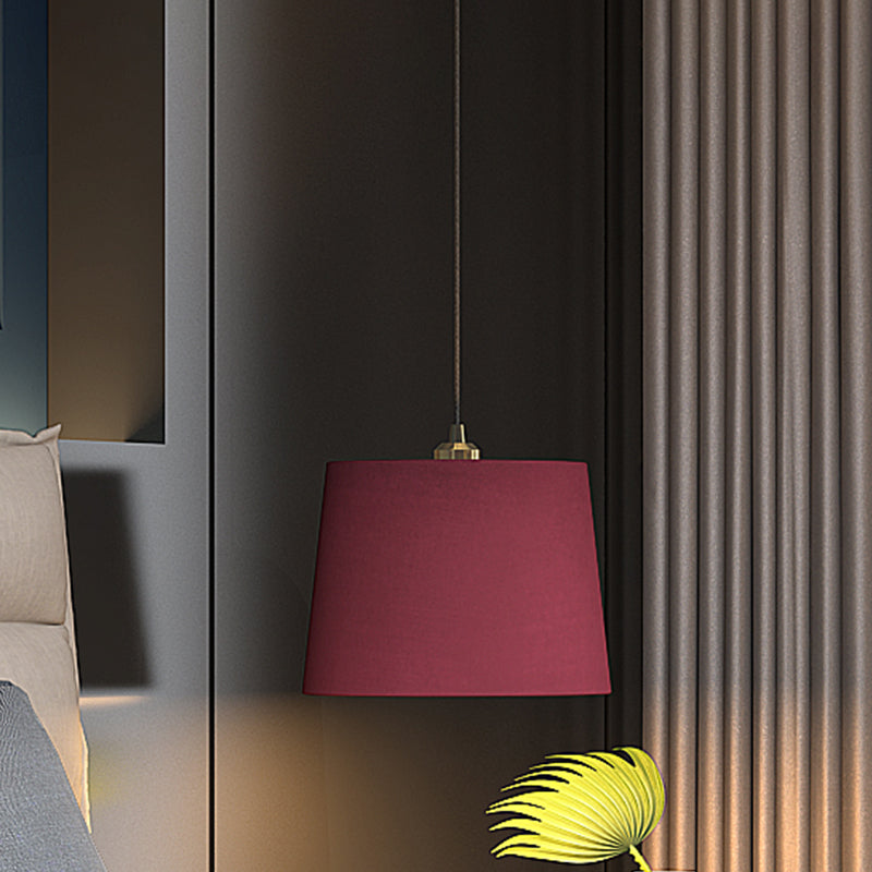 Drum camera da letto illuminazione a sospensione tessuto in tessuto a 1 lutto Purple Finitura Afferma del soffitto