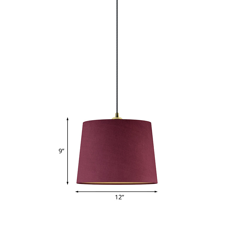 Drum camera da letto illuminazione a sospensione tessuto in tessuto a 1 lutto Purple Finitura Afferma del soffitto