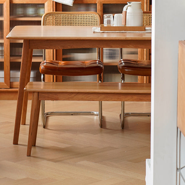 Modern Oak Natural Rectangular Top Dining Table with 4 Wood Legs