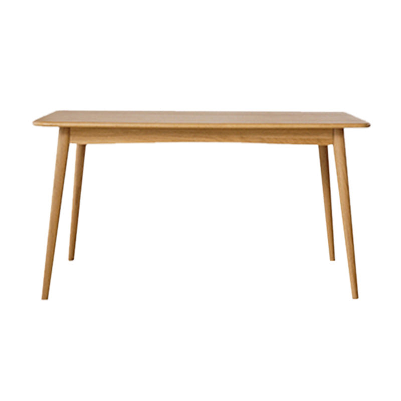 Modern Oak Natural Rectangular Top Dining Table with 4 Wood Legs