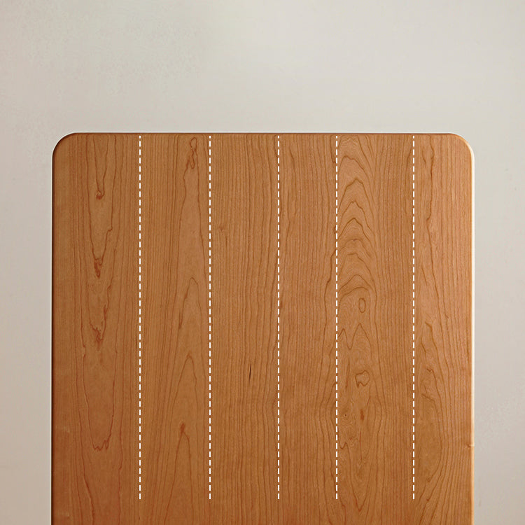 Modern Oak Natural Rectangular Top Dining Table with 4 Wood Legs