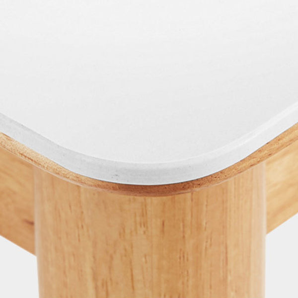 Contemporary Rectangular Stone Dining Table with Oak Brown Legs