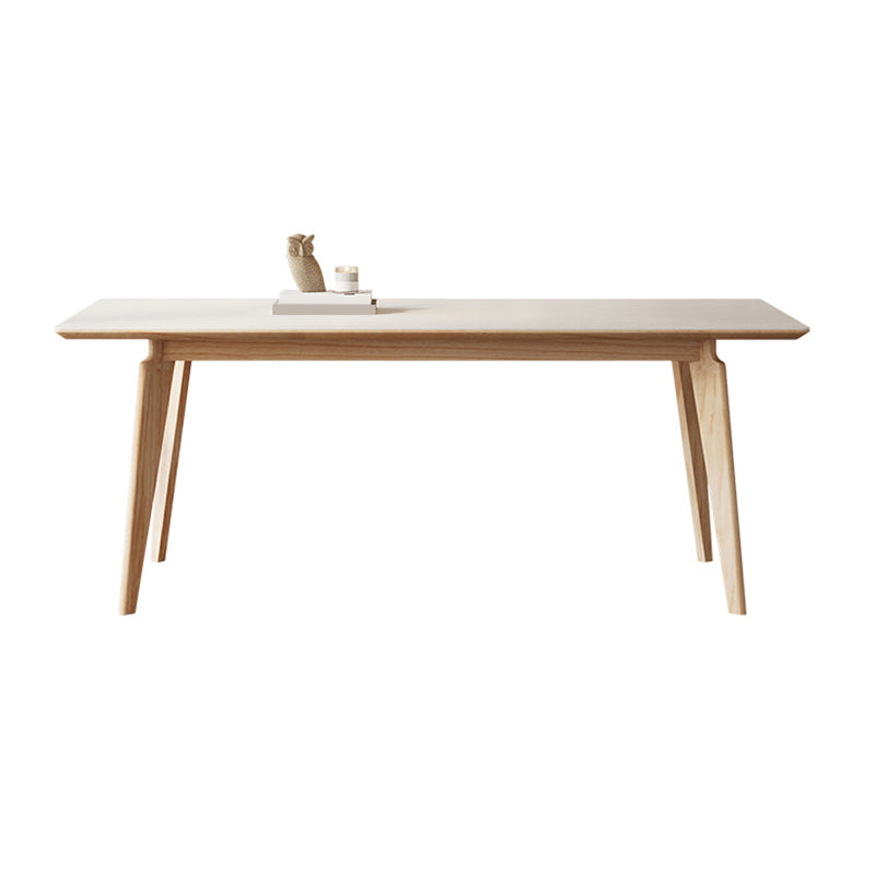 Contemporary Rectangular Dining Table with Light Brown Solid Wood Legs