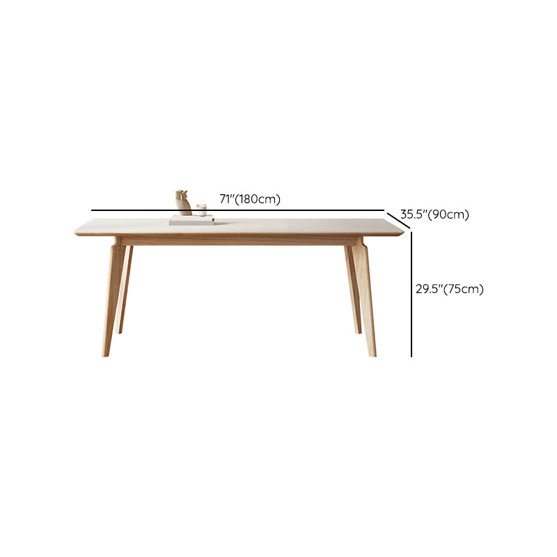 Contemporary Rectangular Dining Table with Light Brown Solid Wood Legs