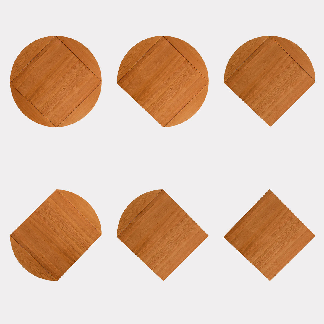 Modern Solid Wood Drop Leaf Round Top Dining Table with 4 Legs